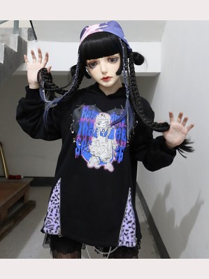 Hot Girl Gothic Printed Hoodie by Blood Supply (BSY85)